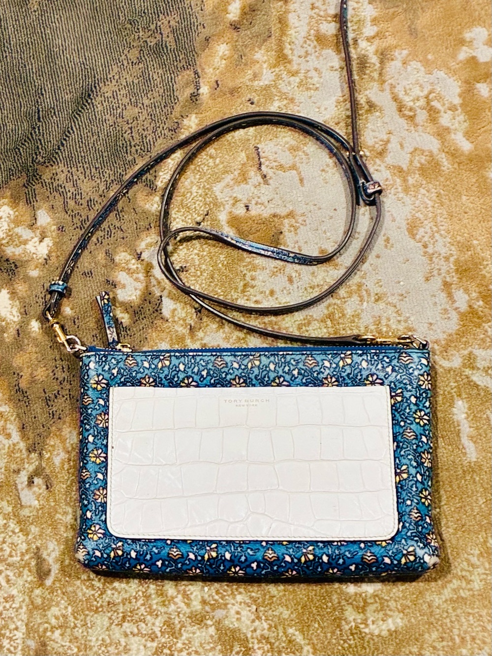 Tory Burch Wild Blue Pansy Crossbody